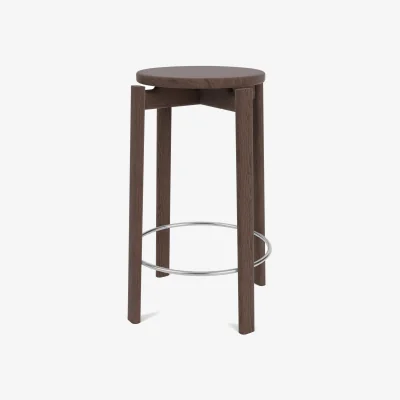 Nordic Nest Audo Copenhagen Passage bar stool Dark stained oak-stainless steel 65 cm