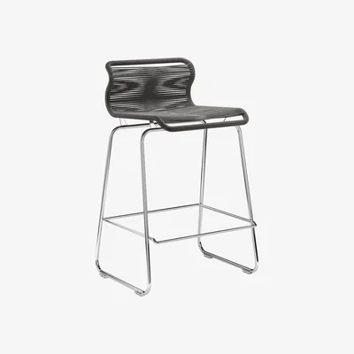 Nordic Nest Montana Panton One kitchen barstool Black paper/stainless steel