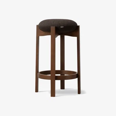 Nordic Nest Fredericia Furniture Pioneer stool high Odino RC41 dark brown-dark lacquered beech