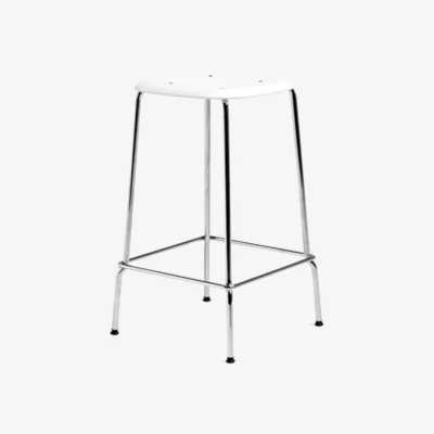 Nordic Nest HAY Soft Edge 85 Low bar stool White-chrome frame