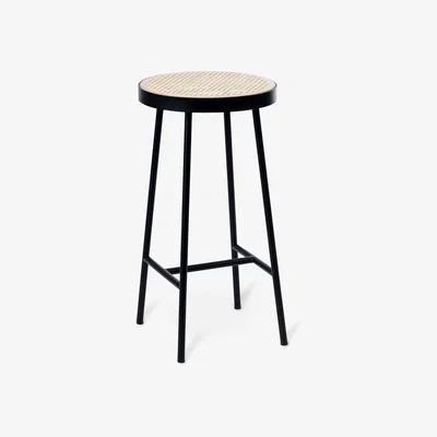 Nordic Nest Warm Nordic Be My Guest barstool Rattan black steel legs
