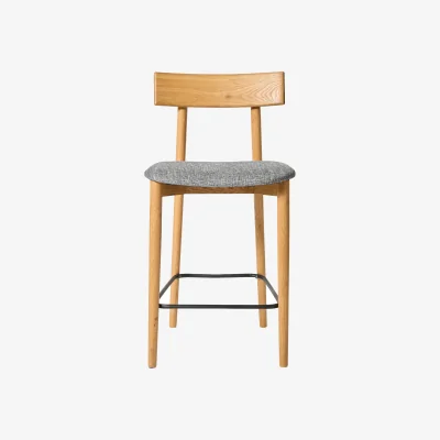Nordic Nest MUUBS Tetra bar stool Concrete-colored fabric–natural oiled oak