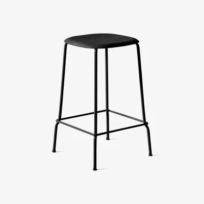 Nordic Nest HAY Soft Edge 30 Low bar stool Black oak-black steel frame