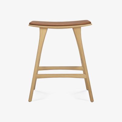 Nordic Nest Ethnicraft Osso Counter high stool 67 cm Lacquered oak