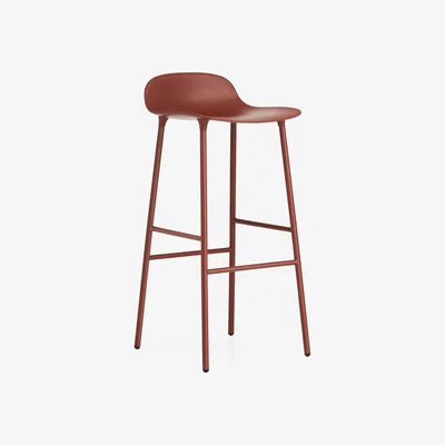 Nordic Nest Normann Copenhagen Form Barstool high Red red-lacquered steel legs