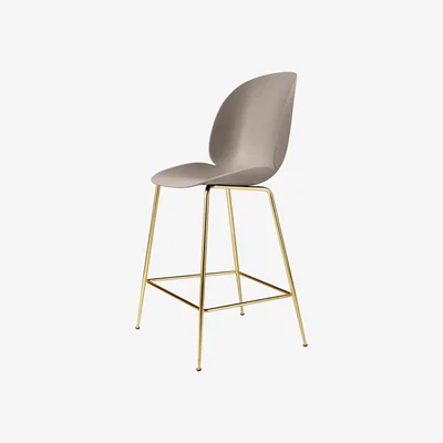 Nordic Nest Gubi Beetle barstool low New beige brass legs