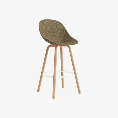 Nordic Nest Normann Copenhagen Mat Bar Chair bar stool 75 cm Seaweed-beech-cream steel