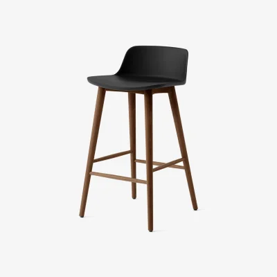 Nordic Nest &Tradition Rely HW118 bar stool Black-lacquered walnut 65 cm
