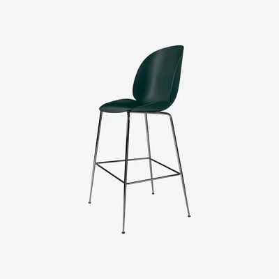 Nordic Nest Gubi Beetle Barstool high Dark green black chrome steel legs