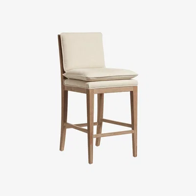 OKA Vasa Linen Bar Stool - Natural