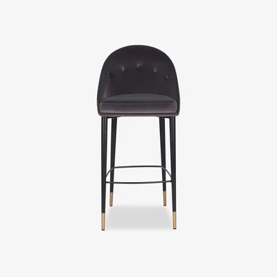 Olivia's Liang & Eimil Arden Stool - Gainsborough Nickel Grey Velvet