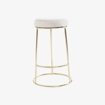 Olivia's Olivia's Minerva Bar Stool in Cream Velvet & Gold Frame