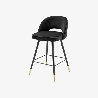Olivia's Eichholtz Cliff Counter Stool Roche Black Velvet