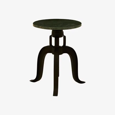 Olivia's Olivia's Soft Industrial Collection - Vascas 3 Legged Bar Stool with Green Marble Top