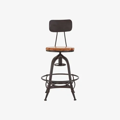 Olivia's New Foundry Fir Wood And Metal Bar Chair