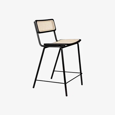 Olivia's Zuiver Jort Bar Stool Black / Black/Natural / Small
