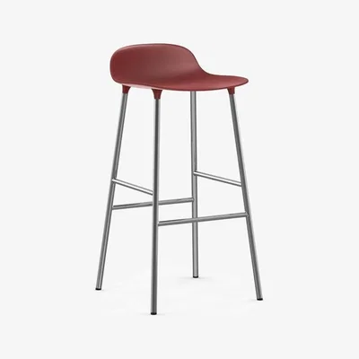 Olivia's Normann Copenhagen Form Barstool Chrome / Red