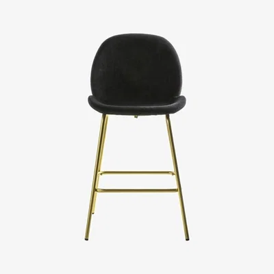 Olivia's Gallery Direct Flanagan Velvet Bar Stools in Black