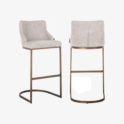 Olivia's DO NOT LIST (NOT SUITABLE FOR UK SALE) Richmond Bolton Bar Stool in Natural Renagade & Brushed Gold - NON FR