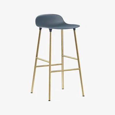 Olivia's Normann Copenhagen Form Barstool Brass / Blue