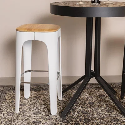 Olivia's Olivia's Nordic Living Collection - Vena Bar Stool in White