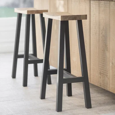 Olivia's Garden Trading Tall Clockhouse Stool with Carbon Legs in Oak & Beech