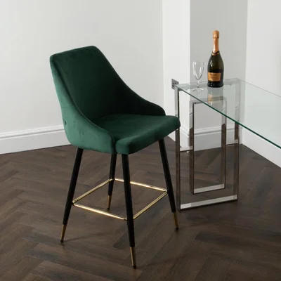 Olivia's Native Home Set of 2 Chesterfield Green Kitchen Bar Stool