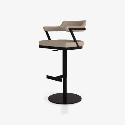Downtown HND Firenza Bar Stool - Black Frame - Caramel PU Leather In Brown