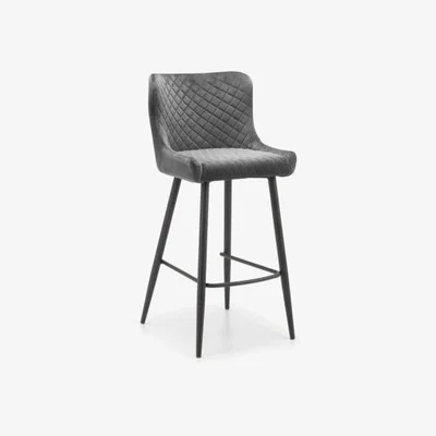 Downtown Julian Bowen Luxe Velvet Bar Stool - Grey