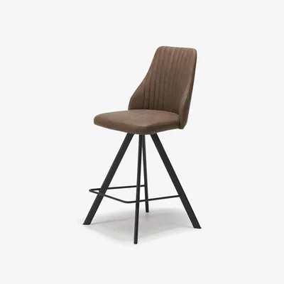 Downtown Austin Swivel Counter Stool - Brown Faux Leather