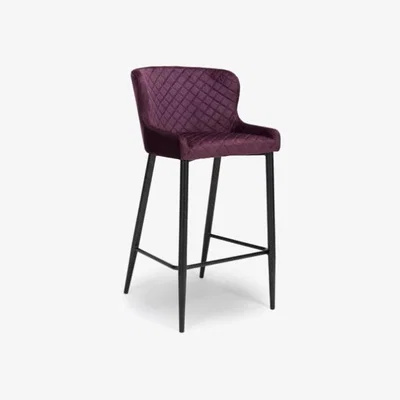 Downtown Malibu Barstool Mulberry Velvet