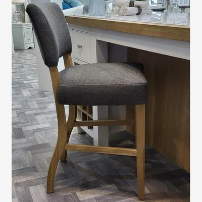 Downtown Clevedon Fabric Bar Stool - Grey
