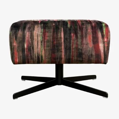 Downtown Jay Blades X G Plan Bethnal Stool - Accent Fabric, Leather, Star