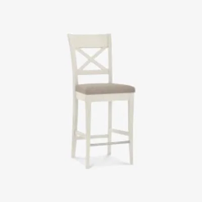 Downtown Montreal Soft Grey X-Back Barstool Grey Bonded Leather (Pair)