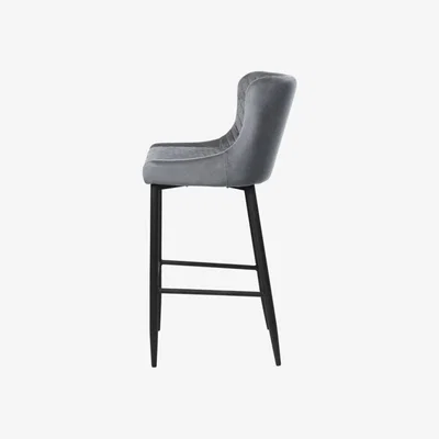Downtown Seattle Grey Bar Stool - Velvet