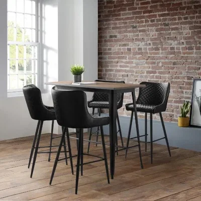 Downtown Julian Bowen Luxe Faux Leather Barstool - Black