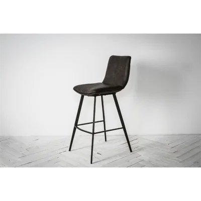 Perch and Parrow Persis Bar Stool in Anthracite, Set of Two