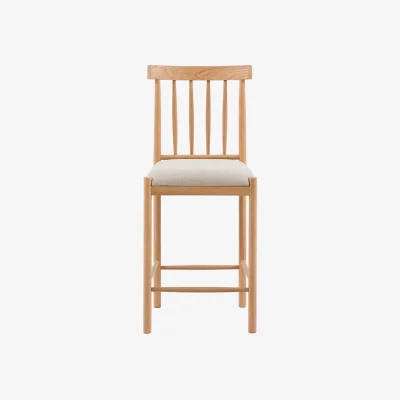 Perch and Parrow Harvest Upholstered Bar Stool in Natural, Set of 2