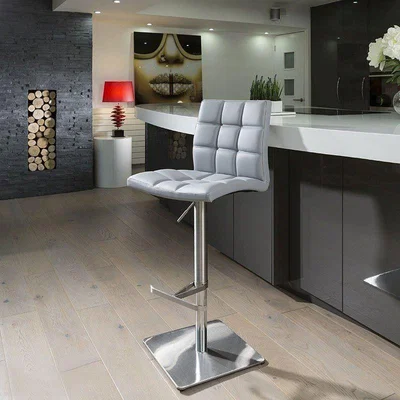 Quatropi Luxury Grey Kitchen Breakfast Bar Stool/Seat Height Adjustable OB1360
