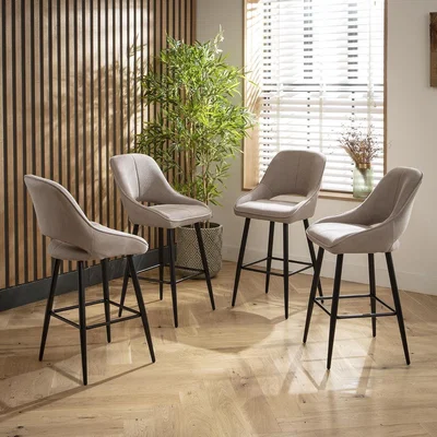 Quatropi 4 Remi Counter Height Bar Stools Beige