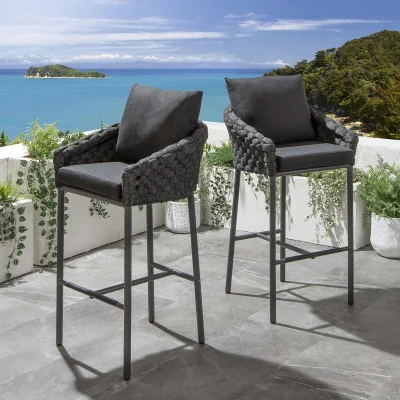 Quatropi Sundowner Outdoor Garden Bar Stool Charcoal