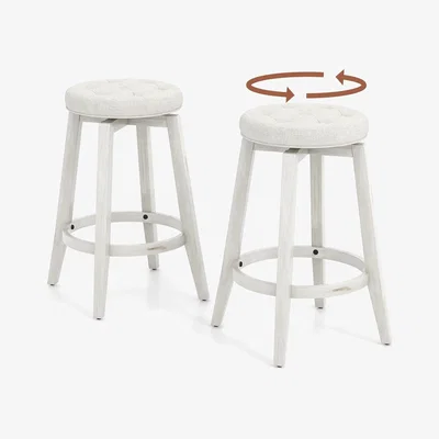 The Range Kitchen Stools Swivel Bar Stool Set of 2 - Antique White