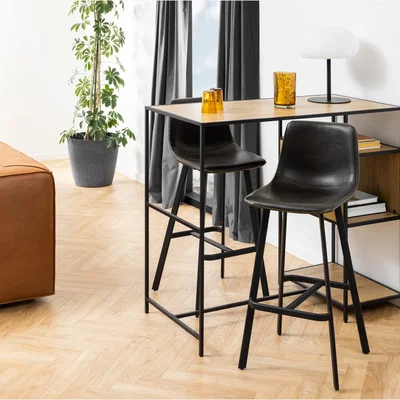 The Range I_Oregon Bar Chair in Black Set of 2 - Black