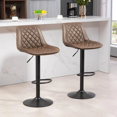 The Range HOMCOM Kitchen Bar Stools Set of 2 - Brown