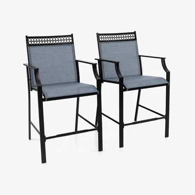 The Range 2Pcs Outdoor Bar Stools - Blue