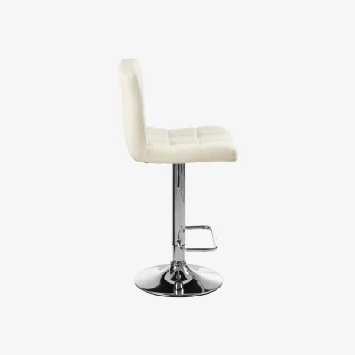 The Range Baina White Quilted Chrome Base Bar Stool - White