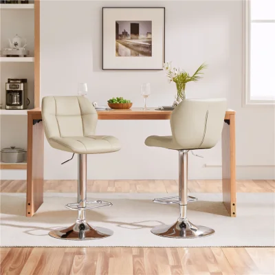 The Range Yaheetech Adjustable Kitchen Counter Bar Stools - Khaki / 2