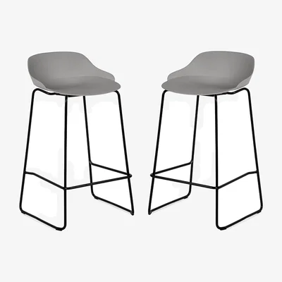The Range Set Of 2 Rocco Stools - Light Grey