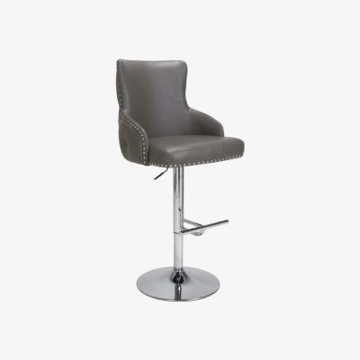 The Range Cairo Leather Effect Grey Bar Stool - Grey