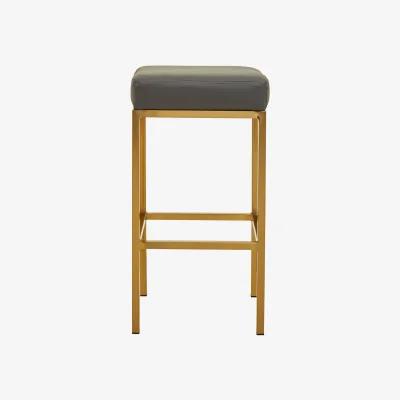 The Range Baina Dark Grey And Gold Finish Bar Stool - Grey